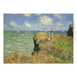 Cliff Walk Pourville, Monet, Vintage Impressionism Greeting Card