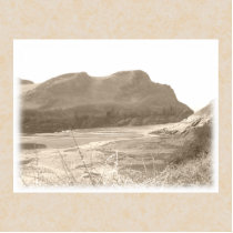 Cliffs in sepia colour. On beige background. Photo Sculptures