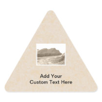 Cliffs in sepia colour. On beige background. Stickers