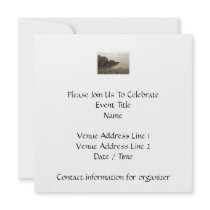 Cliffs in sepia colour. On White Background. Custom Invitations