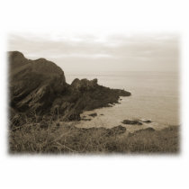 Cliffs in sepia colour. On White Background. Photo Sculptures