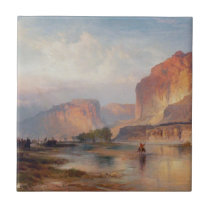 Cliffs of Green River - Thomas Moran (1874) tiles