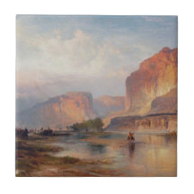 Cliffs of Green River - Thomas Moran (1874) Ceramic Tile