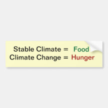 Climate Change and food Bumper Stickers