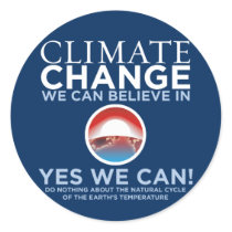 Climate Change - Yes We Can Obama Parody Stickers