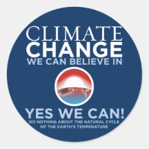 Climate Change - Yes We Can Obama Parody Stickers