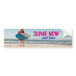 CLIMB NOW, surf later Bumper Stickers
