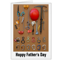 Climbers Equipment greeting for Dad Cards
