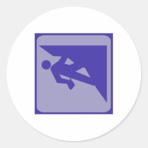 Climbing Icon - Guy Round Sticker