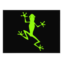 Climbing Lime Green Frog Silhouette Art Photo