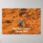Climbing on Red Rocks; Nevada Souvenir Poster