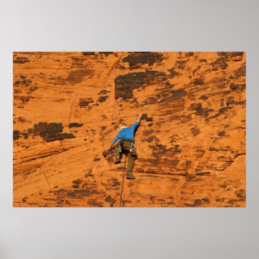 Climbing on Red Rocks Print