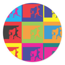 Climbing Pop Art Round Sticker