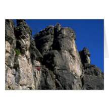 Climbing the vertical, Utah rock formation Card