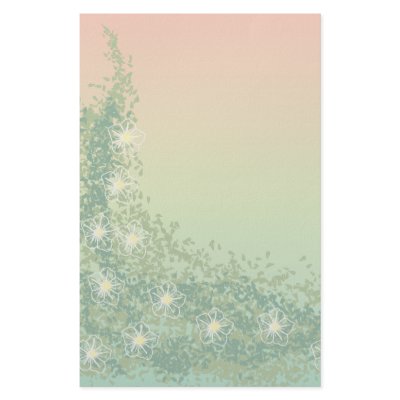 Climbing Vine & White flowers Stationery Design by Bevsdesigns