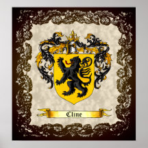 Cline Shield / Coat of Arms Poster