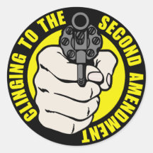 Clinging to the Second Amendment Round Stickers