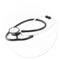 Clinical Stethoscope Round Stickers