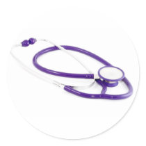 Clinical Stethoscope Round Sticker