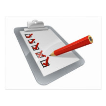 Clipboard survey postcards