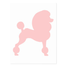 Clipped Standard Poodle (in light pink) Postcards
