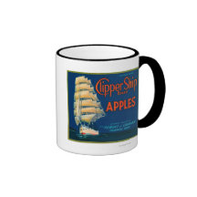 Clipper Ship Apple Label (green) - Cashmere, WA Mug
