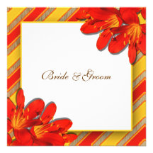 Clivia de pays de mariage de jaune orange invitations personnalisables
