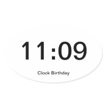 Clock Birthday Sticker 11:09