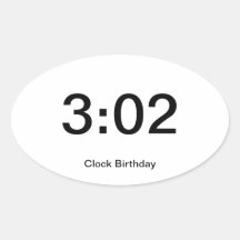 Clock Birthday Sticker 3:02