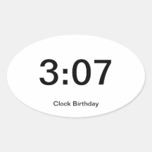 Clock Birthday Sticker 3:07