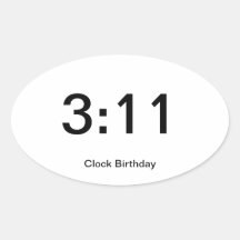 Clock Birthday Sticker 3:11