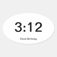 Clock Birthday Sticker 3:12
