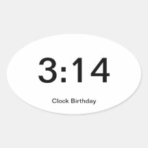 Clock Birthday Sticker 3:14