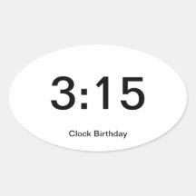 Clock Birthday Sticker 3:15