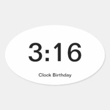 Clock Birthday Sticker 3:16