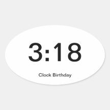 Clock Birthday Sticker 3:18