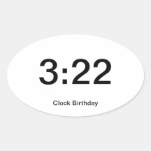 Clock Birthday Sticker 3:22