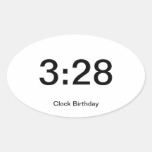 Clock Birthday Sticker 3:28