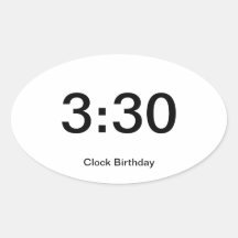 Clock Birthday Sticker 3:30