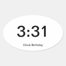 Clock Birthday Sticker 3:31