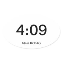 Clock Birthday Sticker 4:09