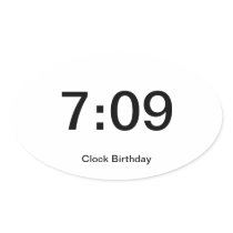 Clock Birthday Sticker 7:09