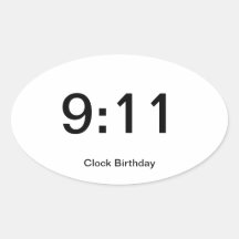 Clock Birthday Sticker 9:11