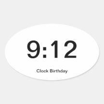 Clock Birthday Sticker 9:12