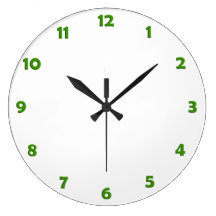 Clock Face Numbers - green