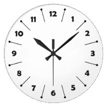 Clock Face Stripes & Numbers - black
