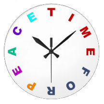 Clock Face - TIME FOR PEACE coloured