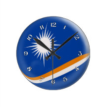 Clock Marshall Island flag Bubble Design