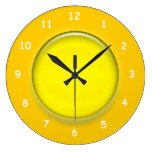 Clock - Yellow 3D disc clock wall clocks