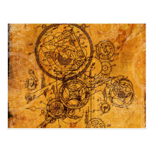 Clockwork Collage Post Cards